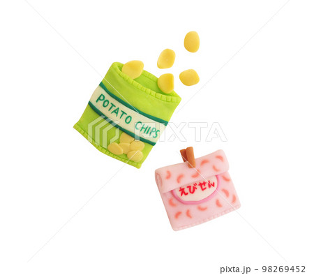 ポテトチップスとえびせん（粘土半立体） 98269452