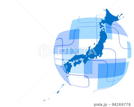 デジタル球体と日本地図 デジタル球体と日本地図 98269778