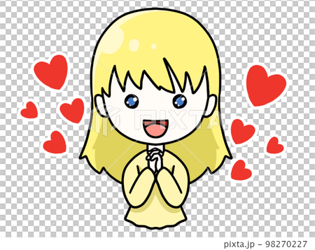 Illustration of a white girl in love 98270227