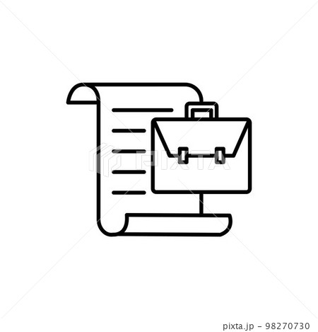 Work History Vector Line Icon. Countdown time. Clock sign. Id card. Turn the time. Application form. Personal 98270730