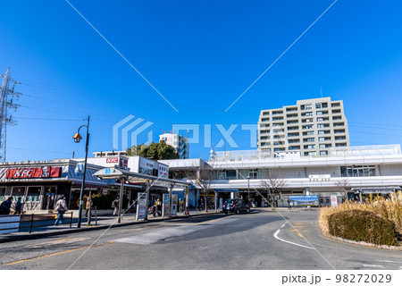 日本の川崎都市景観　東急電鉄　鷺沼駅前などを望む 98272029