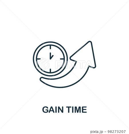 Gain Time icon. Monochrome simple Time Management icon for templates, web design and infographics 98273207