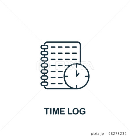 Time Log icon. Monochrome simple Time Management icon for templates, web design and infographics 98273232