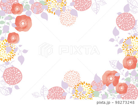 北欧風花素材 背景 フレーム おしゃれ 水彩 花 緑 植物 北欧風花素材 背景 フレーム おしゃれ 水彩 花 緑 植物 98273248