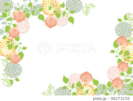 北欧風花素材 背景 フレーム おしゃれ 水彩 花 緑 植物 北欧風花素材 背景 フレーム おしゃれ 水彩 花 緑 植物 98273250