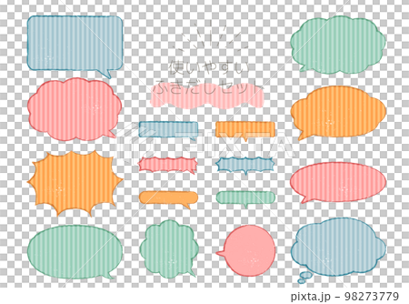 Striped speech bubble set pastel color Striped speech bubble set pastel color 98273779