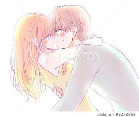 キス　夢中　男女　カップル　逆光 98273868