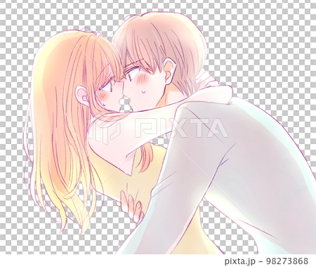 Kiss crazy man and woman couple backlight Kiss crazy man and woman couple backlight 98273868