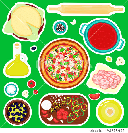 Set of food stickers Set of food stickers 98273995