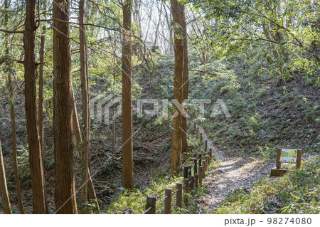 滝山城跡の虎口と説明板【国指定史跡・都立滝山公園】東京都八王子市 98274080