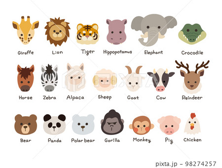 動物の顔アイコンセット 98274257