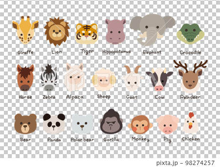 動物の顔アイコンセット 98274257