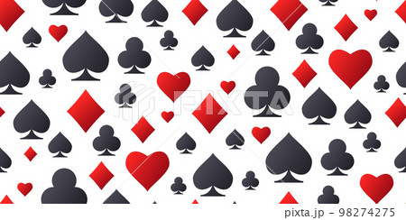 Seamles pattern with card suit symbols on white 98274275