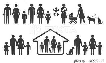 人 家族 アイコン ピクトグラム イラストセット 人 家族 アイコン ピクトグラム イラストセット 98274660