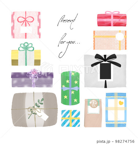 Present box. プレゼントボックスのイラスト Present box. プレゼントボックスのイラスト 98274756