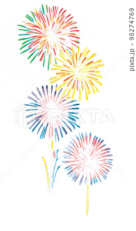 水彩画：花火 98274769