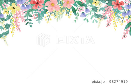 ボタニカルなベクターイラストフレーム背景 98274919