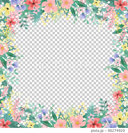 ボタニカルなベクターイラストフレーム背景 ボタニカルなベクターイラストフレーム背景 98274920