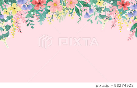 ボタニカルなベクターイラストフレーム背景 98274925
