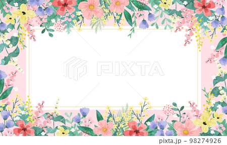 ボタニカルなベクターイラストフレーム背景 98274926