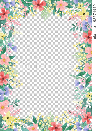 ボタニカルなベクターイラストフレーム背景 98274930