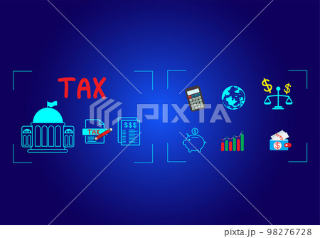 Concept of taxes paid by individuals and...のイラスト素材 [98276728] - PIXTA