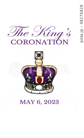 England - 6th of May 2023: Poster for King Charles III Coronation with British flag vector illustration. England - 6th of May 2023: Poster for King Charles III Coronation with British flag vector illustration. 98276828