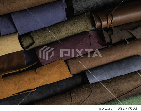Pieces of the colored leathers. Raw materials for manufacture of bags, wallets, shoes, clothing and accessories. leather for handmade . Leather studio. 98277093