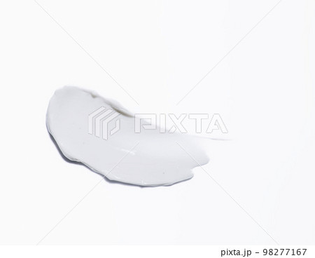 Liquid cream cosmetic smudge texture on a white isolated background 98277167