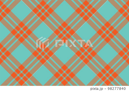 Tartan plaid background, diagonal check seamless pattern. Vector fabric texture for textile print, wrapping paper, gift card, wallpaper. 98277840