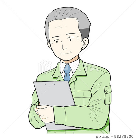 チェックする作業服の男性 シニア チェックする作業服の男性 シニア 98278500