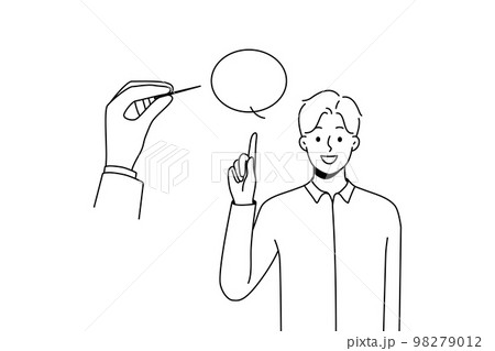 Huge hand puncture speech bubble Huge hand puncture speech bubble 98279012
