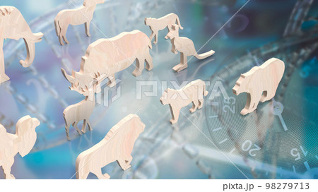 The animal wood plate on dan background 3d rendering 98279713