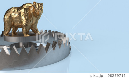 The gold bear on trap for business concept 3d rendering The gold bear on trap for business concept 3d rendering 98279715