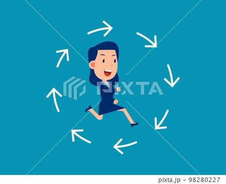Running in endless loop of arrows. Business vector illustration concept 98280227