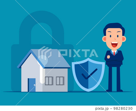 House building with reliable protection. Full coverage property insurance 98280230