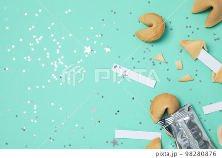 Chinese fortune cookies with prediction words, space for text Chinese fortune cookies with prediction words, space for text 98280876