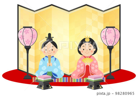 ひな人形　ひな祭り　桃の節句 98280965