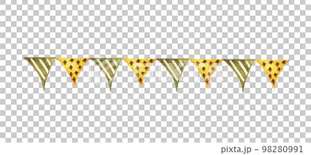 Festive garlands of colored flags. Watercolor illustration. Festive garlands of colored flags. Watercolor illustration. 98280991