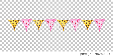 Festive garlands of colored flags. Watercolor illustration. Festive garlands of colored flags. Watercolor illustration. 98280993