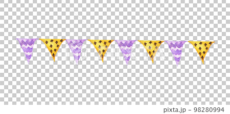 Festive garlands of colored flags. Watercolor illustration. Festive garlands of colored flags. Watercolor illustration. 98280994