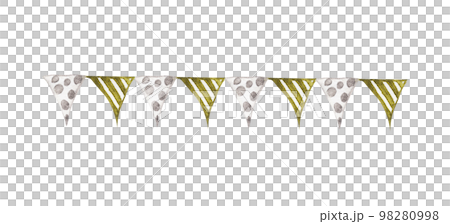 Festive garlands of colored flags. Watercolor illustration. 98280998