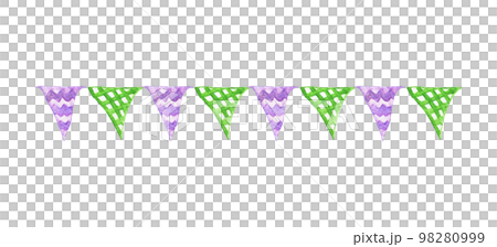 Festive garlands of colored flags. Watercolor illustration. Festive garlands of colored flags. Watercolor illustration. 98280999