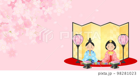 ひな人形 ひな祭り 桃の節句 背景素材 ひな人形 ひな祭り 桃の節句 背景素材 98281023