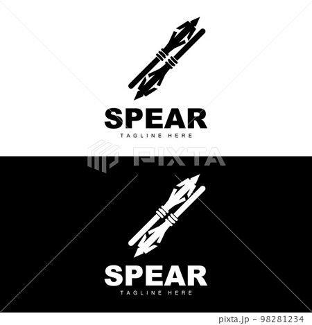 Spear Logo, Long Range Throwing Weapon Target Icon Design, Product And Company Brand Icon Illustration 98281234