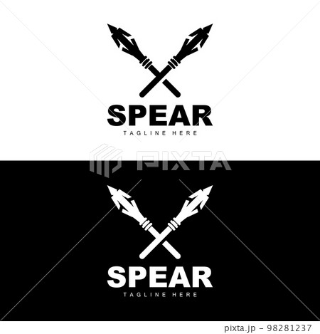 Spear Logo, Long Range Throwing Weapon Target Icon Design, Product And Company Brand Icon Illustration 98281237