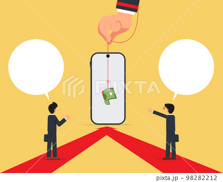 Deception or attraction concept, Smart phone with fishing hook. Deception or attraction concept, Smart phone with fishing hook. 98282212