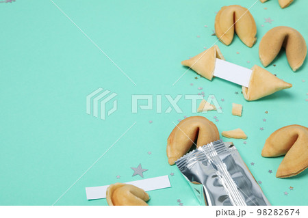 Chinese fortune cookies with prediction words, space for text 98282674