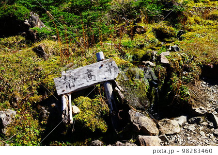 南アルプス　光岳への登山道　水場　静高平　 98283460