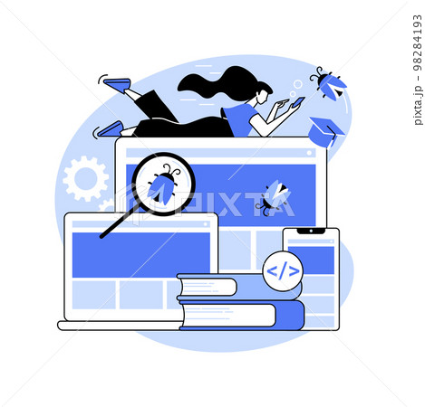 Software testing course isolated cartoon vector...のイラスト素材 [98284193 ...